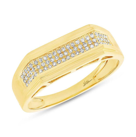 0.19 Ctw 14k Yellow Gold Diamond Mens Wedding Band Ring