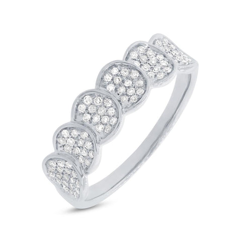 0.28 Ctw 14k White Gold Diamond Pave Womens Ring