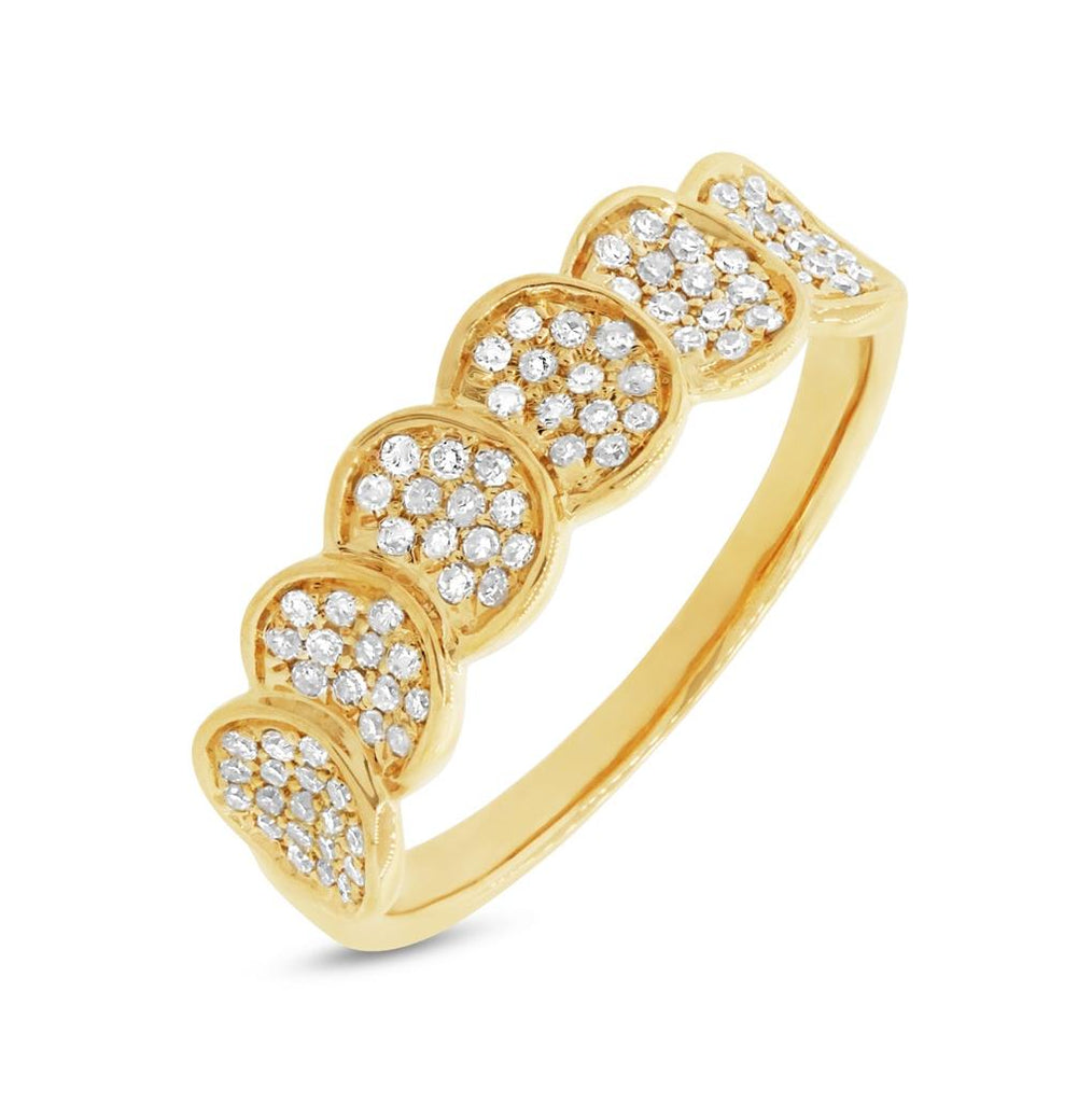 0.28 Ctw 14k Yellow Gold Diamond Pave Womens Ring