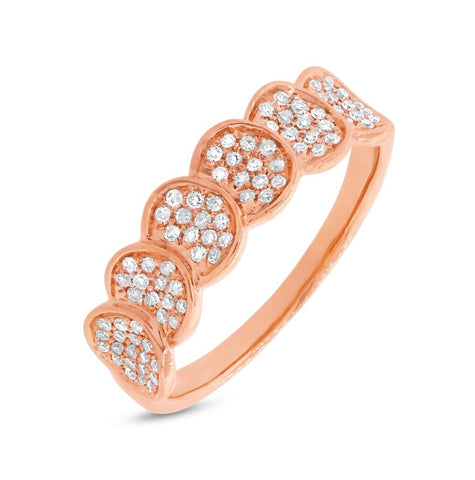 0.28 Ctw 14k Rose Gold Diamond Pave Womens Ring