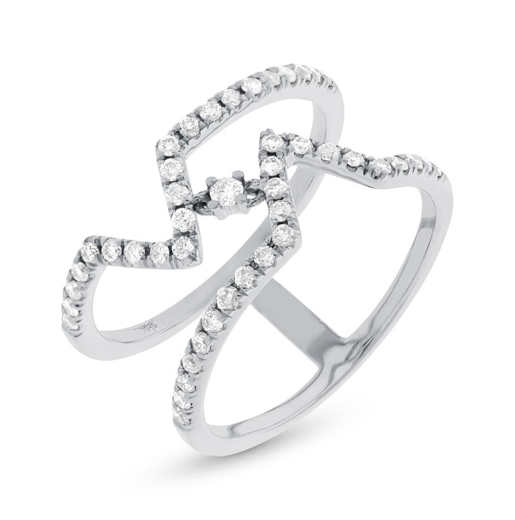 0.43 Ctw 14k White Gold Diamond Womens Ring