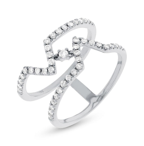 0.43 Ctw 14k White Gold Diamond Womens Ring