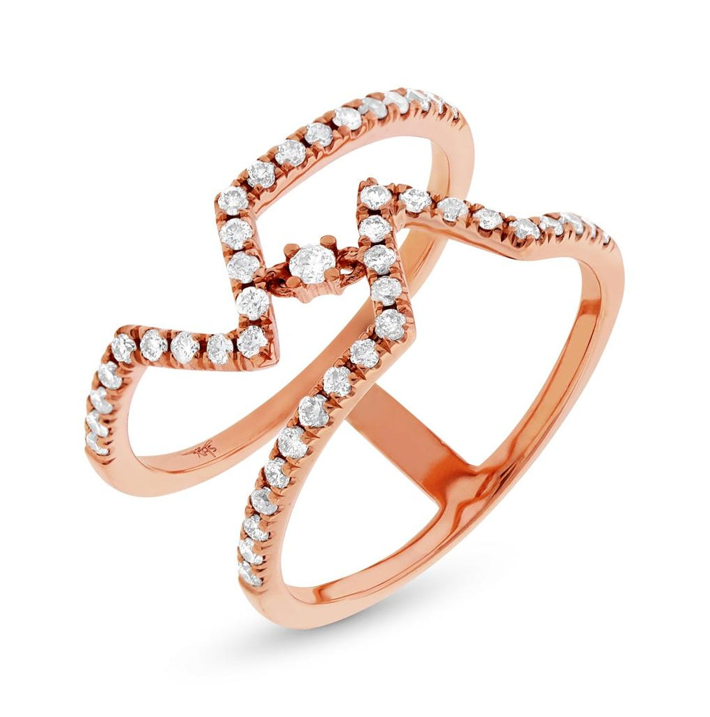 0.43 Ctw 14k Rose Gold Diamond Womens Ring