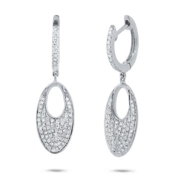 0.43 Ctw 14k White Gold Diamond Pave Earring