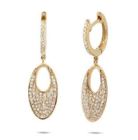 0.43 Ctw 14k Yellow Gold Diamond Pave Earring