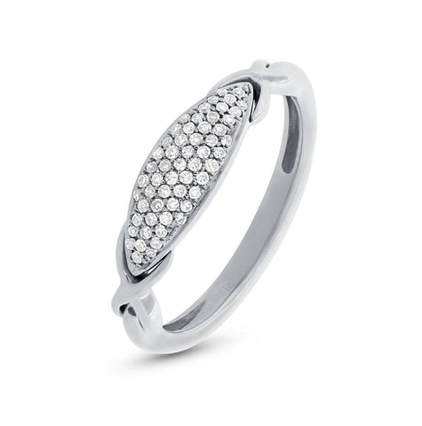 0.15 Ctw 14k White Gold Diamond Pave Womens Ring