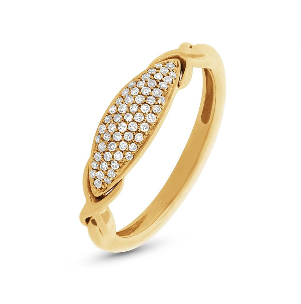 0.15 Ctw 14k Yellow Gold Diamond Pave Womens Ring