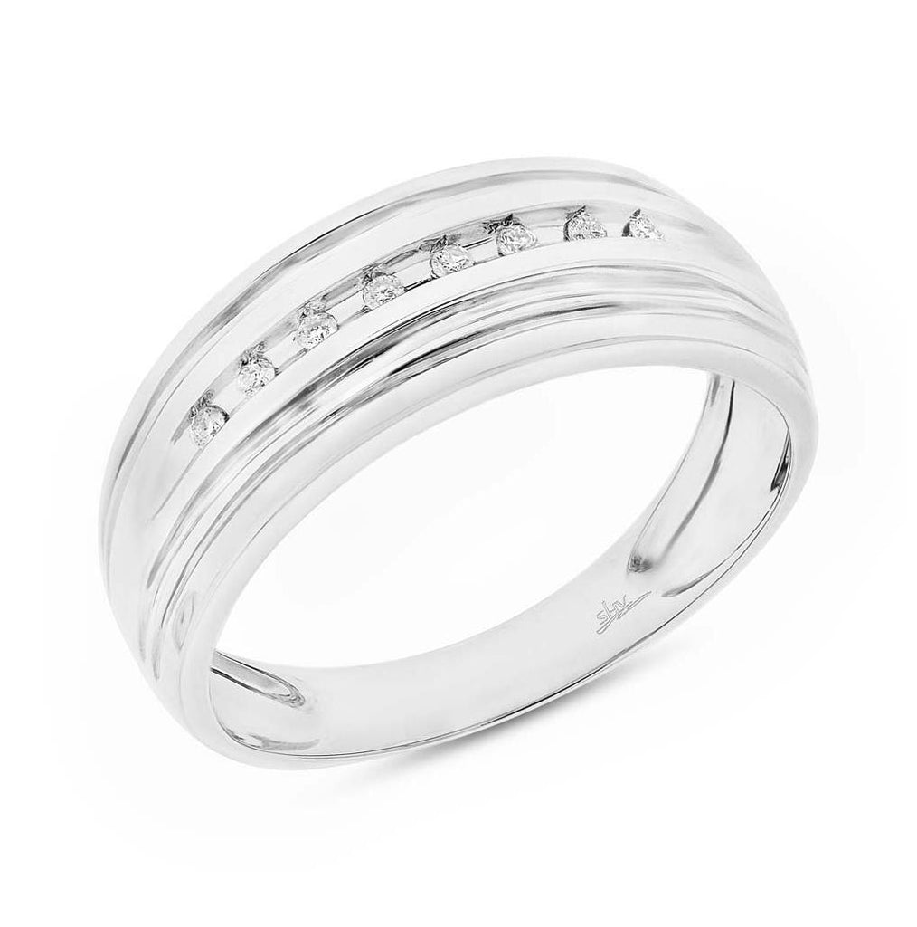 0.08 Ctw 14k White Gold Diamond Mens Band