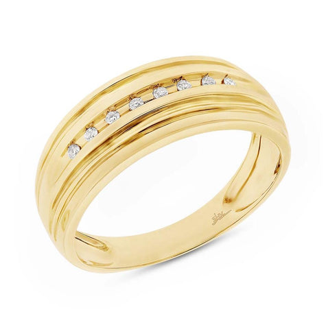 0.08 Ctw 14k Yellow Gold Diamond Mens Band