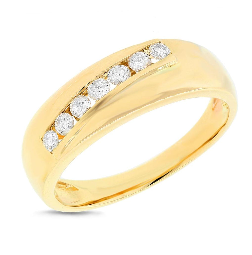 0.37 Ctw 14k Yellow Gold Diamond Mens Band