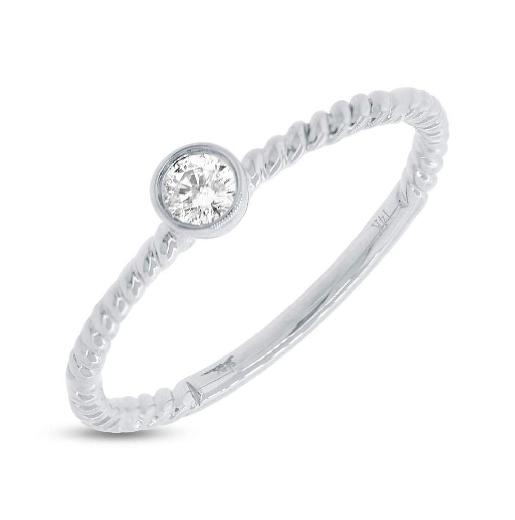 0.12 Ctw 14k White Gold Diamond Womens Ring