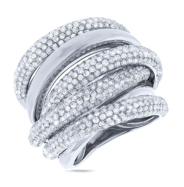 3.40 Ctw 14k White Gold Diamond Bridge Ring