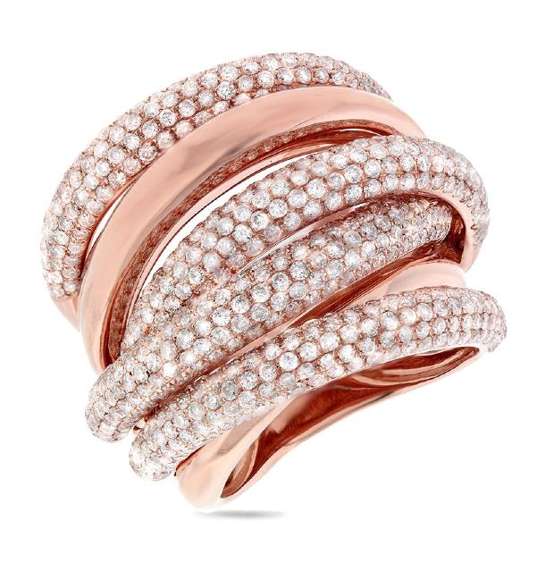 3.40 Ctw 14k Rose Gold Diamond Bridge Ring