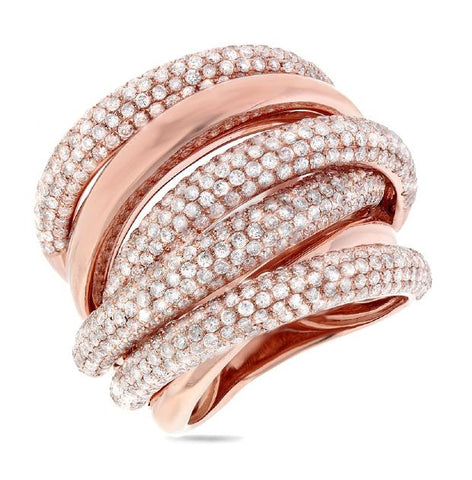 3.40 Ctw 14k Rose Gold Diamond Bridge Ring