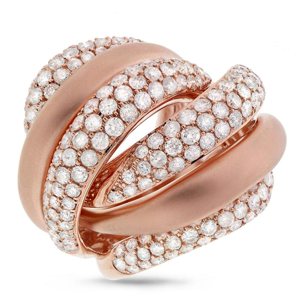 4.15 Ctw 14k Rose Gold Diamond Bridge Ring