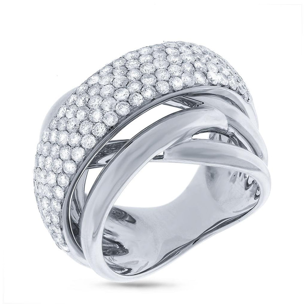 2.25 Ctw 14k White Gold Diamond Bridge Ring