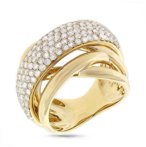 2.25 Ctw 14k Yellow Gold Diamond Bridge Ring