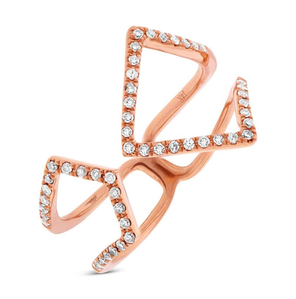 0.24 Ctw 14k Rose Gold Diamond Womens Ring Size 5.25
