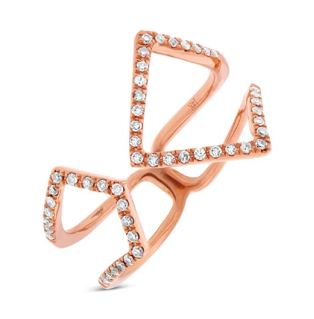 0.24 Ctw 14k Rose Gold Diamond Womens Ring