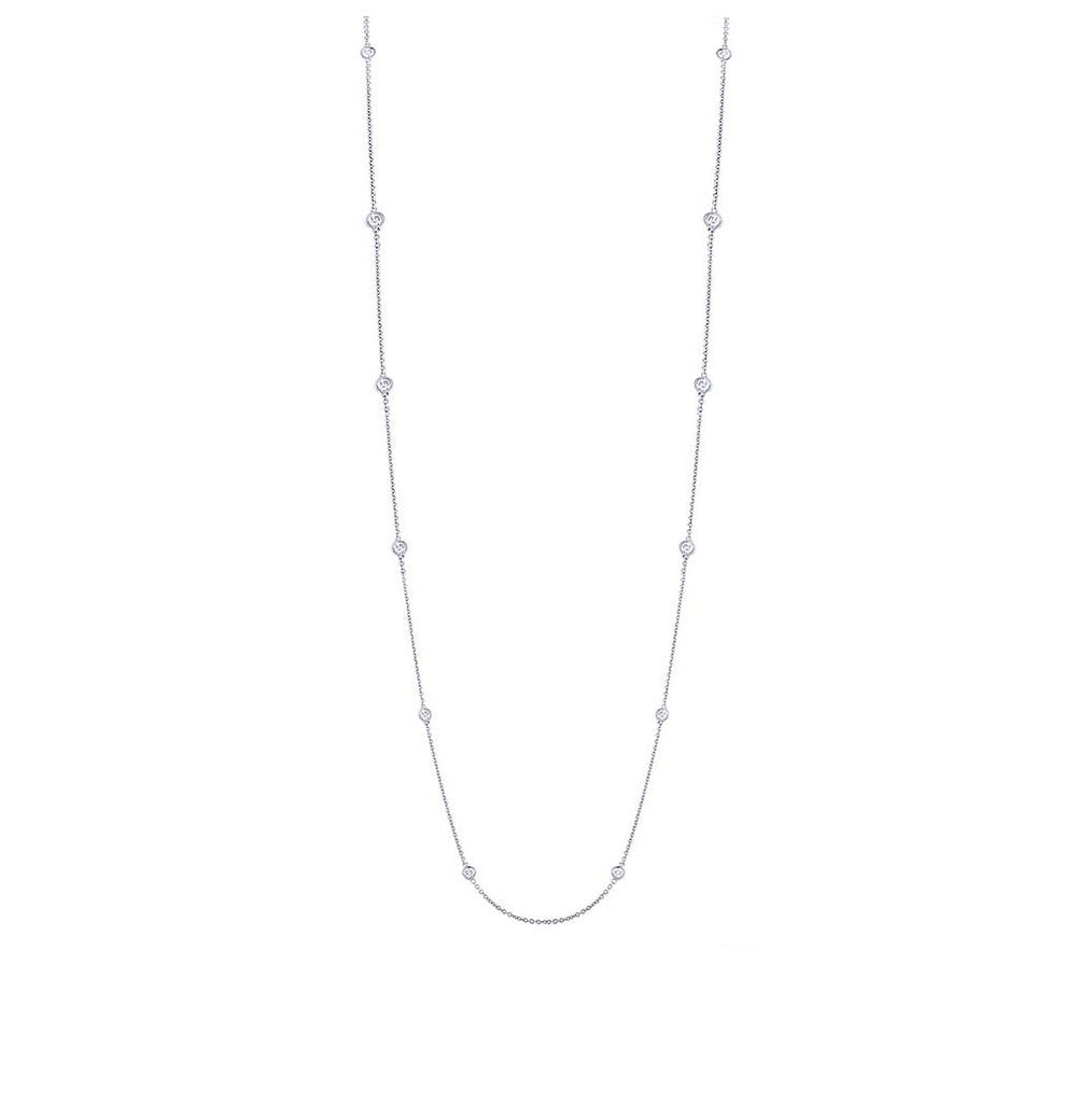 0.54 Ctw 14k White Gold 20" Diamonds By The Yard Chain