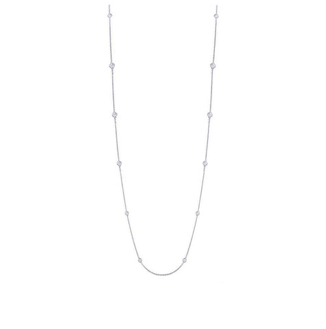 0.54 Ctw 14k White Gold 20" Diamonds By The Yard Chain