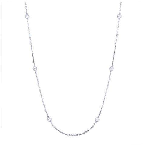 0.54 Ctw 14k White Gold 18" Diamonds By The Yard Chain