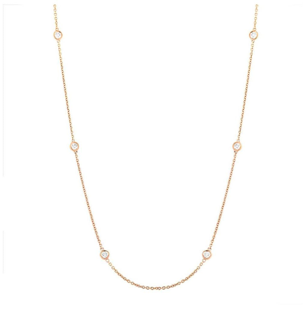 0.77 Ctw 14k Yellow Gold 24" Diamonds By The Yard Chain