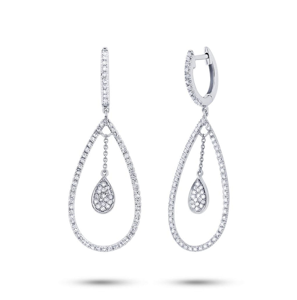 0.53 Ctw 14k White Gold Diamond Earring