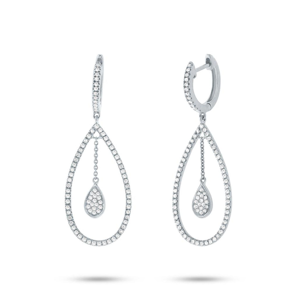 0.53 Ctw 14k White Gold Diamond Earring