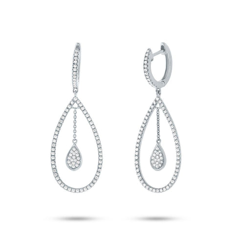 0.53 Ctw 14k White Gold Diamond Earring