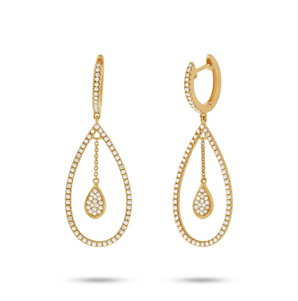 0.53 Ctw 14k Yellow Gold Diamond Earring