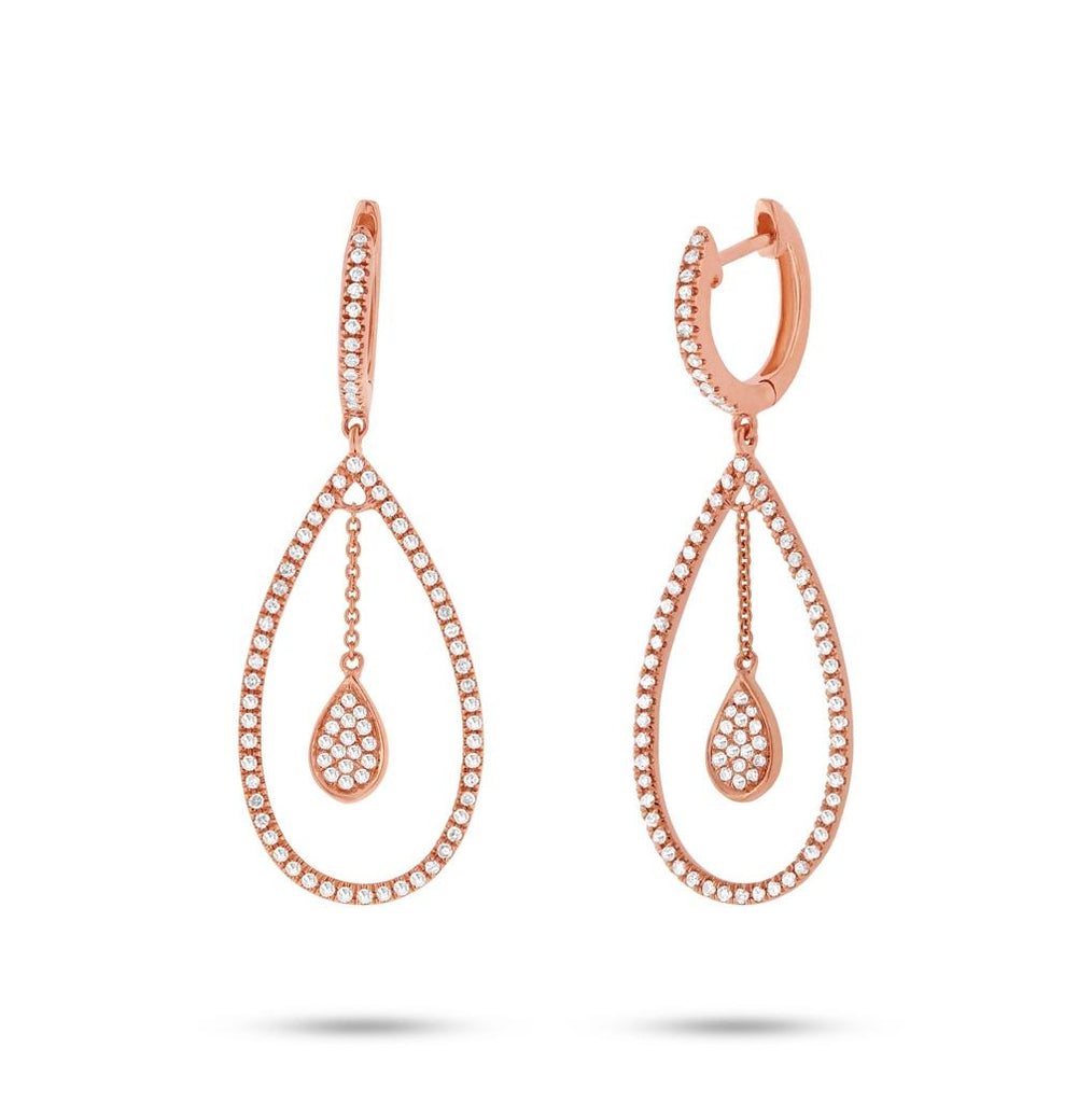 0.53 Ctw 14k Rose Gold Diamond Earring