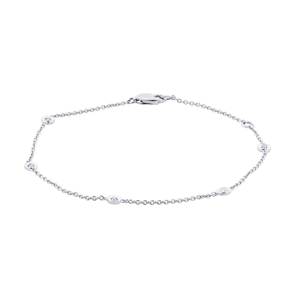 0.13 Ctw 14k White Gold 7" Diamonds By The Yard Bracelet