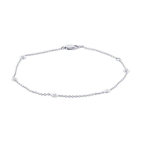 0.13 Ctw 14k White Gold 7" Diamonds By The Yard Bracelet