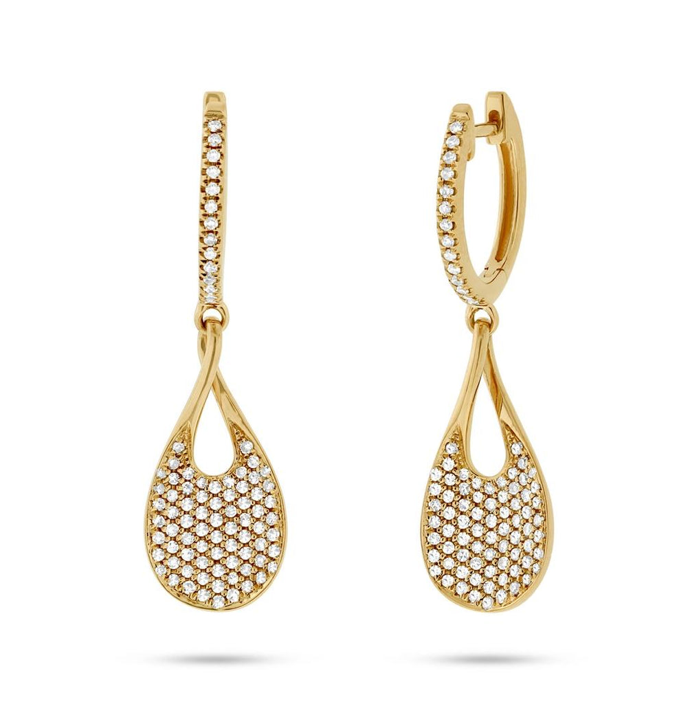 0.53 Ctw 14k Yellow Gold Diamond Pave Earring