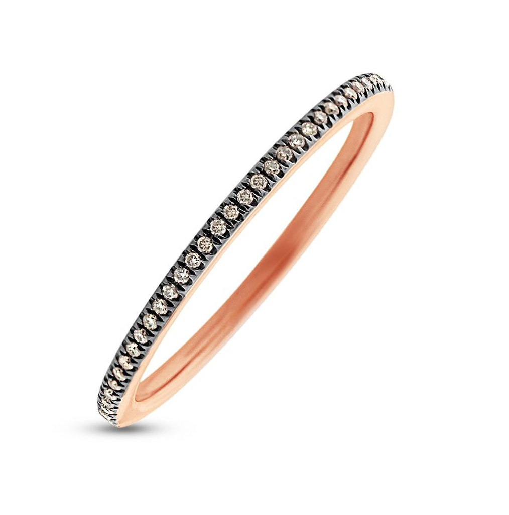 0.20 Ctw 14k Rose Gold Champagne Diamond Eternity Band