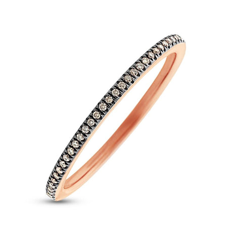 0.20 Ctw 14k Rose Gold Champagne Diamond Eternity Band