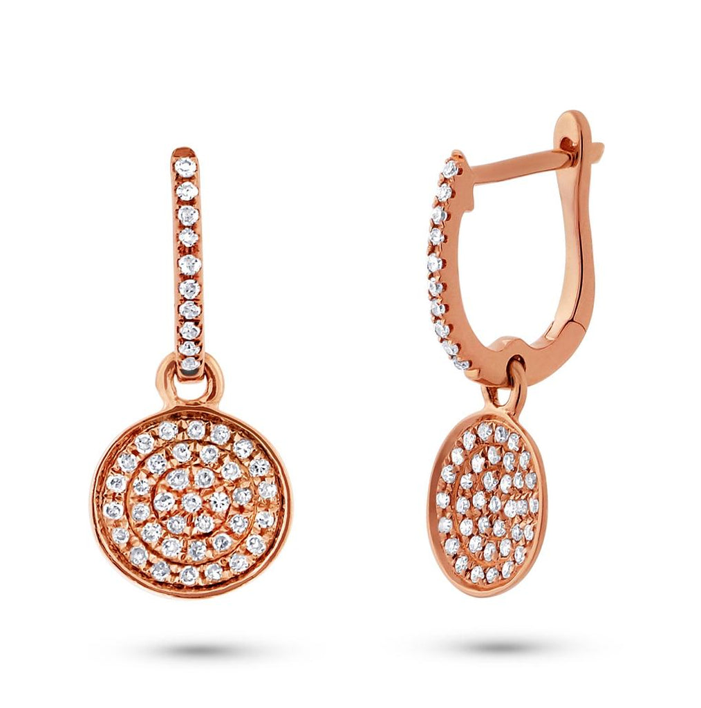 0.24 Ctw 14k Rose Gold Diamond Pave Earring