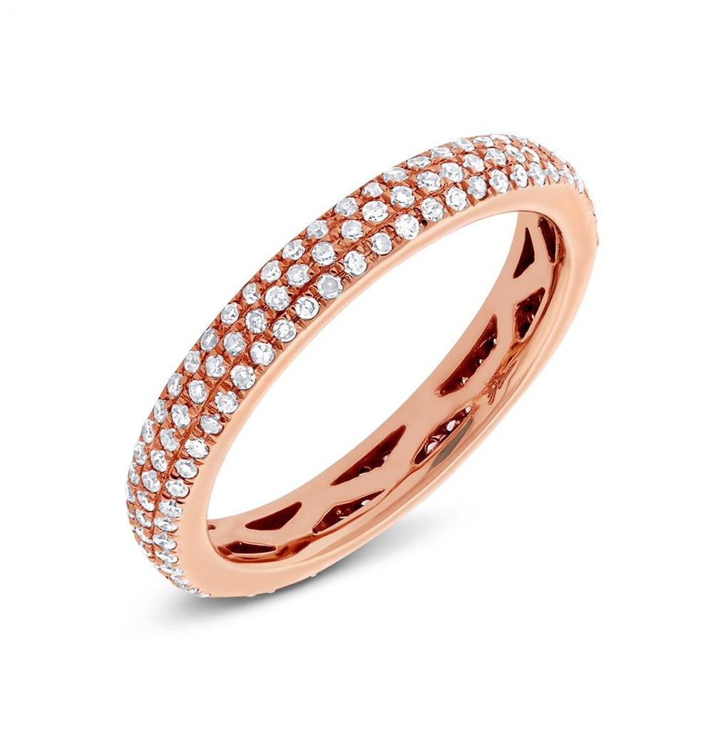 0.48 Ctw 14k Rose Gold Diamond Womens Pave Eternity Band