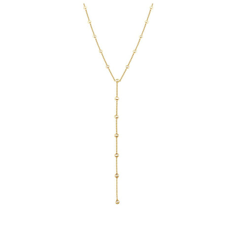 0.48 Ctw 14k Yellow Gold Diamonds By The Yard Lariat Necklace