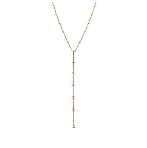 0.48 Ctw 14k Rose Gold Diamonds By The Yard Lariat Necklace