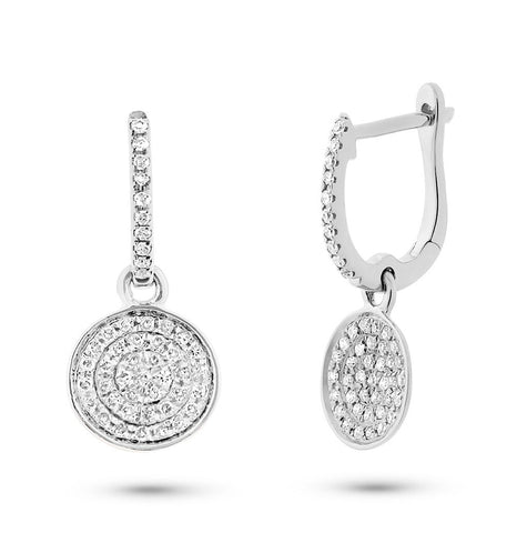 0.24 Ctw 14k White Gold Diamond Pave Earring