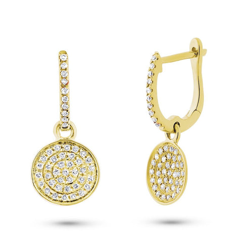 0.24 Ctw 14k Yellow Gold Diamond Pave Earring