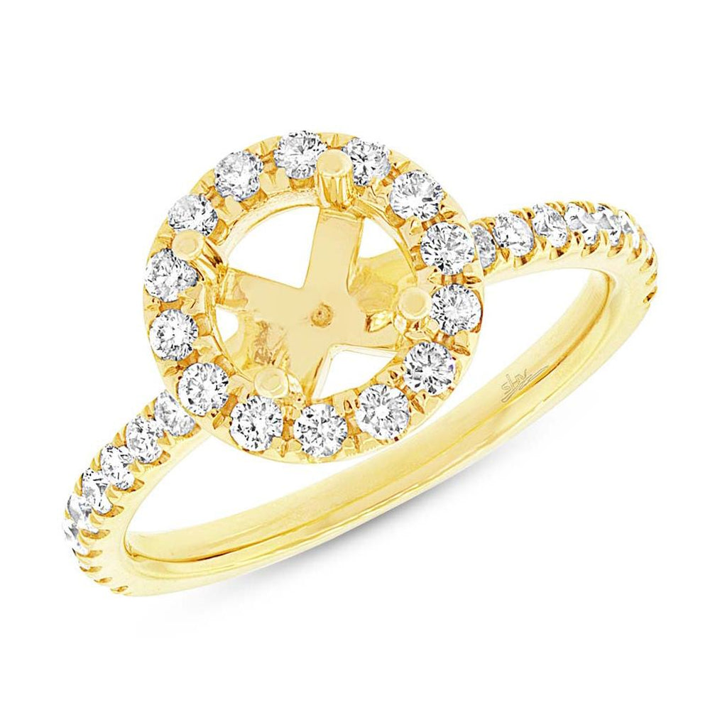 0.64 Ctw 14k Yellow Gold Diamond Semi-mount Ring