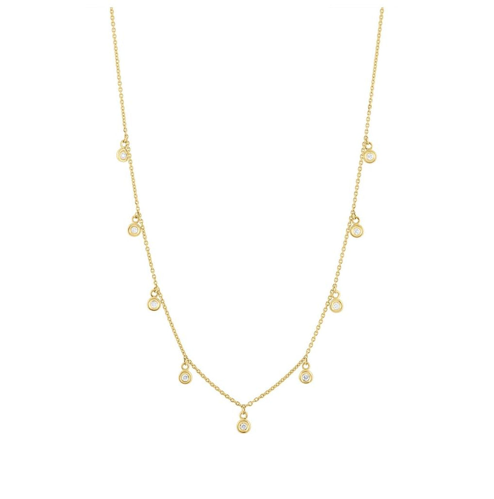 0.22 Ctw 14k Yellow Gold Diamond Necklace