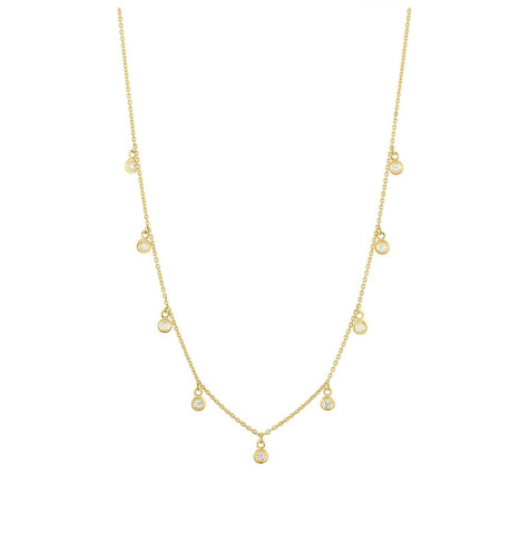 0.22 Ctw 14k Yellow Gold Diamond Necklace