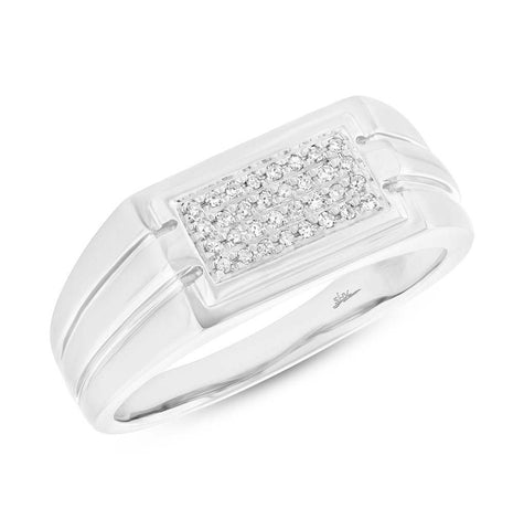 0.14 Ctw 14k White Gold Diamond Mens Wedding Band Ring Size 10.5