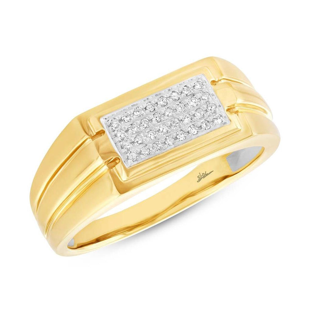 0.14 Ctw 14k Yellow Gold Diamond Mens Wedding Band Ring