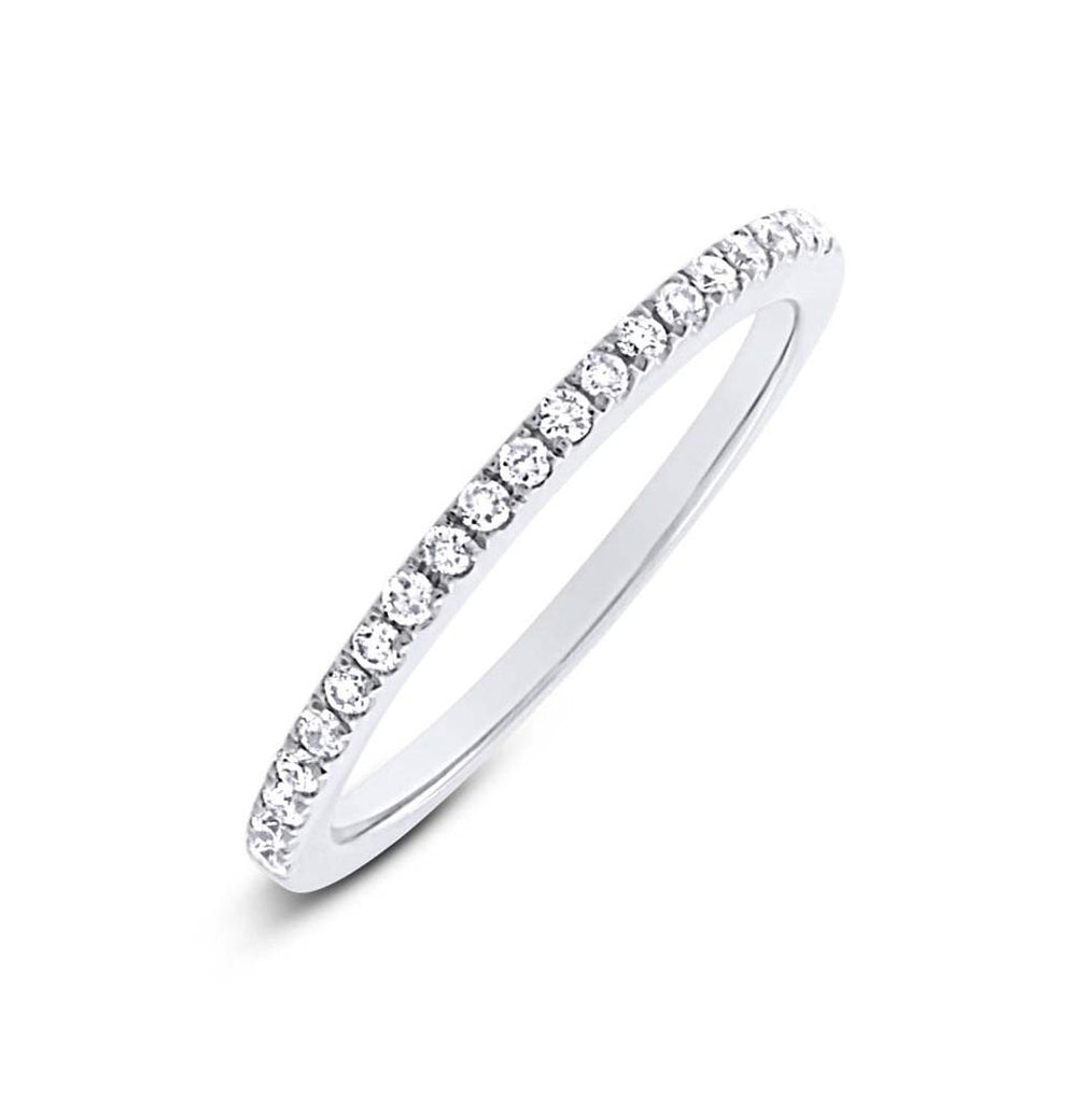 0.20 Ctw 14k White Gold Diamond Womens Band Size 5