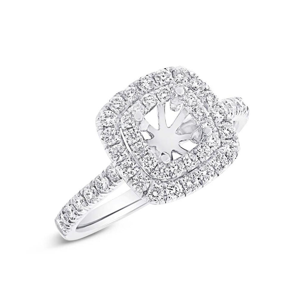 0.75 Ctw 14k White Gold Diamond Semi-mount Ring